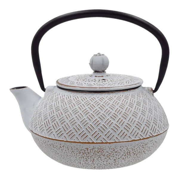 Teekann malmist, sõelaga valge/pronks 0,8L