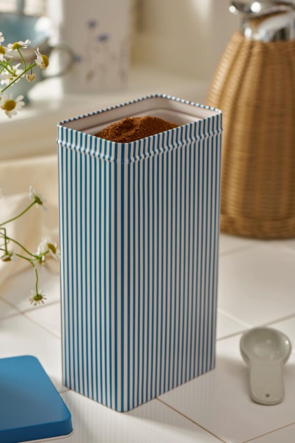 Hoiupurk metallist sinised triibud 7,5x12x h22,3cm