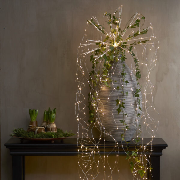 Valguskett Dew Drop soe valge Ø45x h320cm 600LED