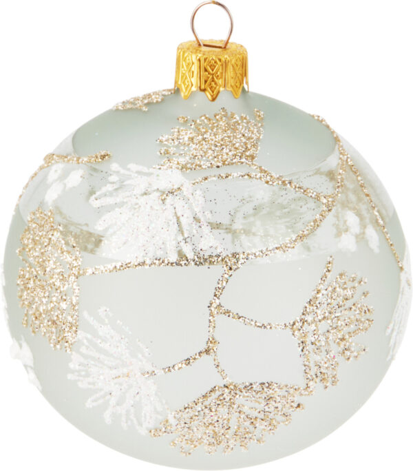 Klaaskuul kuldsed õied, jäine läbipaistev roheline Ø8cm erinevad 1tk