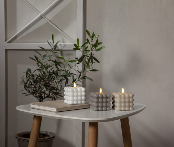 LED küünal Dot valge 7,5x7,5x h9,5cm