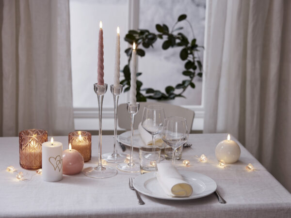 LED küünal Romb roosa Ø10x h12,5cm