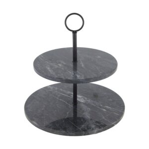 Serveerimisalus marmor 2-korrust must 25x25x h26cm