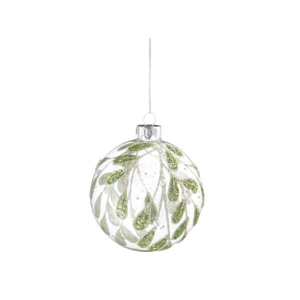 Klaaskuul rohelised lehed läbipaistev Ø8cm