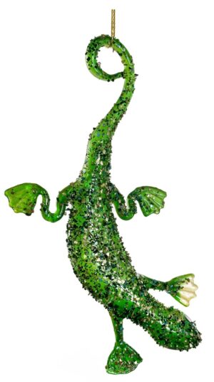 Kuuseehe klaasist sisalik roheline 16cm