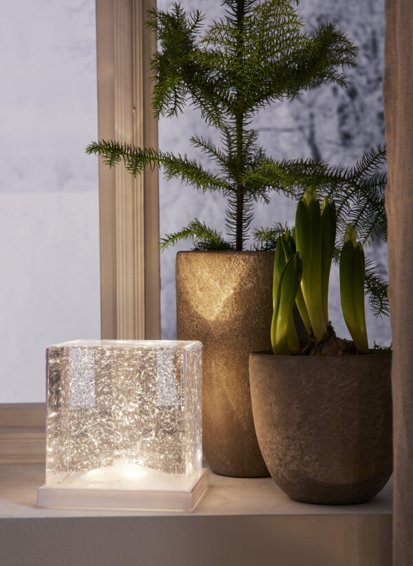 Dekoratsioon jääkuubik Frost soe valge 14x14x h14,5cm 3LED