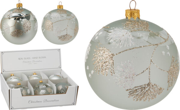 Klaaskuul kuldsed õied, läbipaistev roheline Ø10cm erinevad 1tk