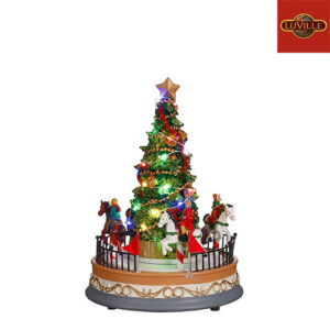 Karusell hobused ja kuusk Led tuledega Ø18,5x h26cm