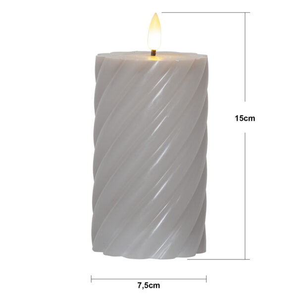 LED küünal Swirl hall Ø7,5x h15cm