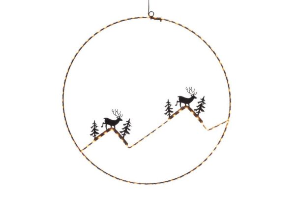 Seinakaunistus põhjapõder mägedes soe valge Ø46cm IP44