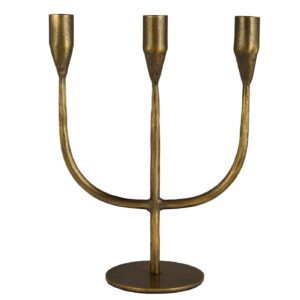 Küünlajalg Melilla 3-le küünlale kuldne 10x21x h27,3cm