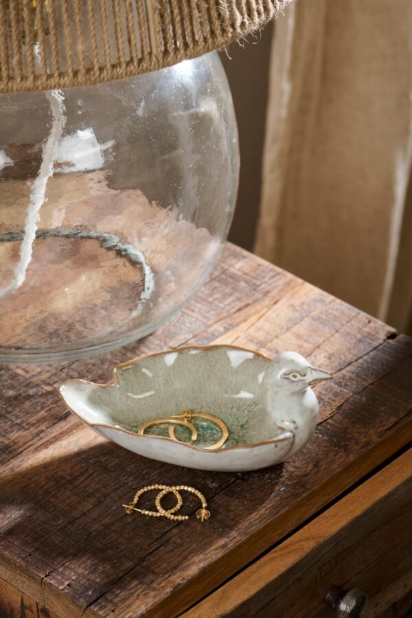 Dekoratiivne kauss lind valge 8x13,5x h6,5cm