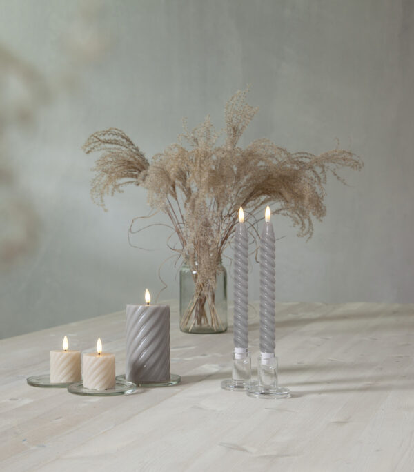 LED küünal Swirl hall Ø2,1x h25cm 2tk/pk