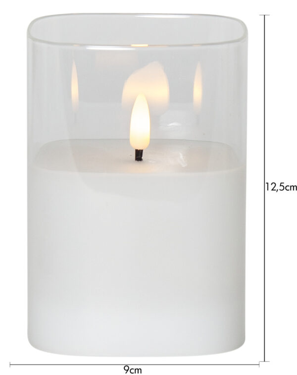 LED küünal Flemme läbipaistev 9x9x h12,5cm