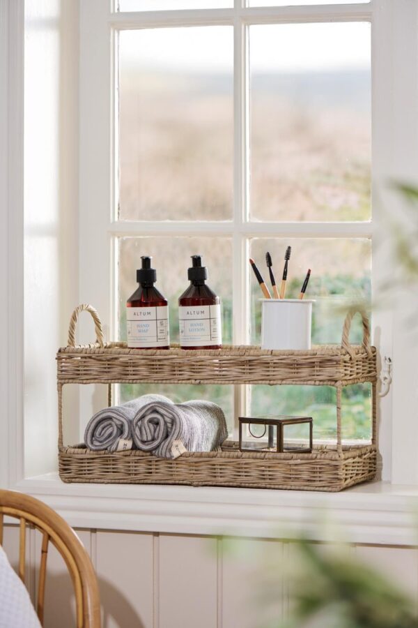 Alus 2-kordne punutud puidust, pruun 19x44x h26,5cm