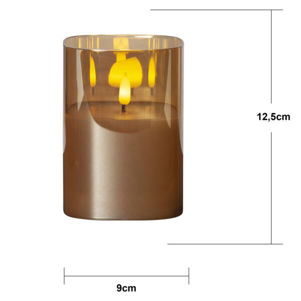 LED küünal Flemme kollane 9x9x h12,5cm