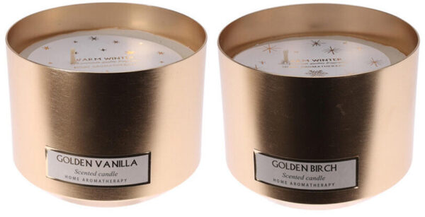 Lõhnaküünal Golden birch & Golden vanilla kuldne 10,5x h8cm erinevad 1tk
