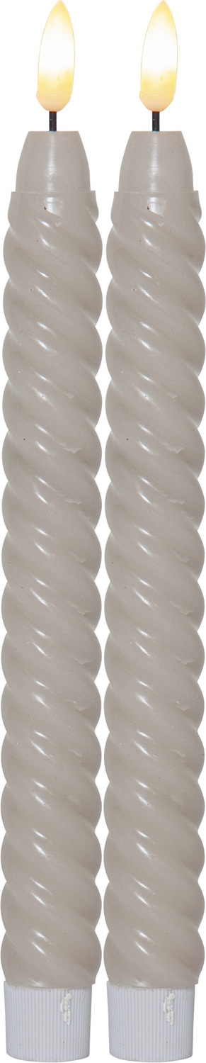 LED küünal Swirl beež Ø2,1x h25cm 2tk/pk