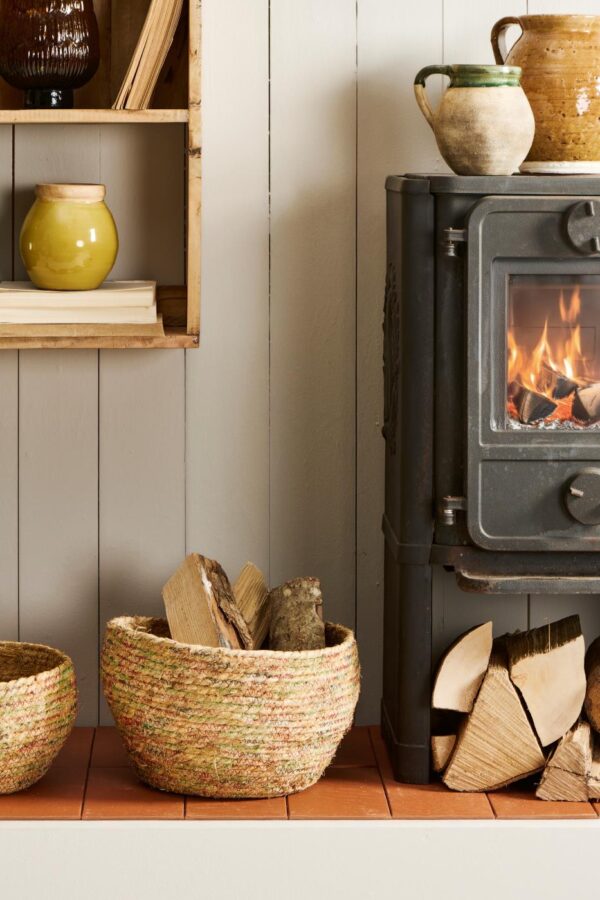 Korv punutud värviline Ø27x h15cm