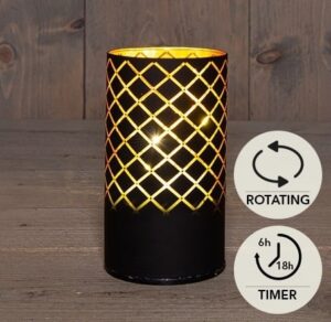 Latern jooned soe valge Ø9x h16cm 10LED