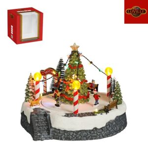 Jõuluküla Uisuväli Led tuledega 22x22x h18,5cm