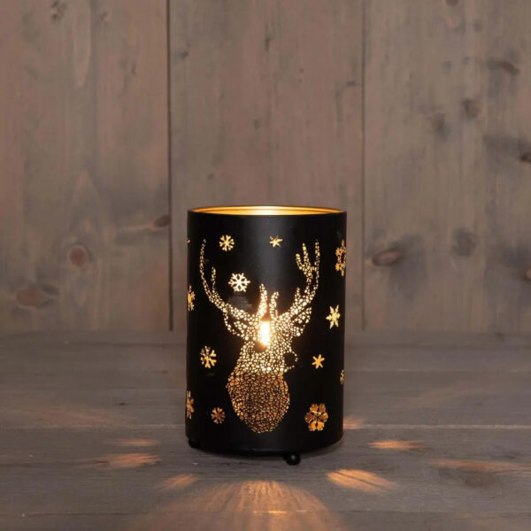 Latern põder soe valge Ø10,5x h16cm