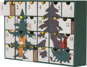 Advendikalender Forest friends 24LED soe valge