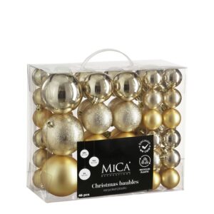 Jõulukuulide komplekt Ø4/6/8cm šampanja 46tk/pk