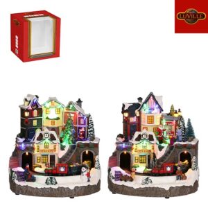 Jõuluküla rongijaam LED 24x24x h23cm erinevad 1tk