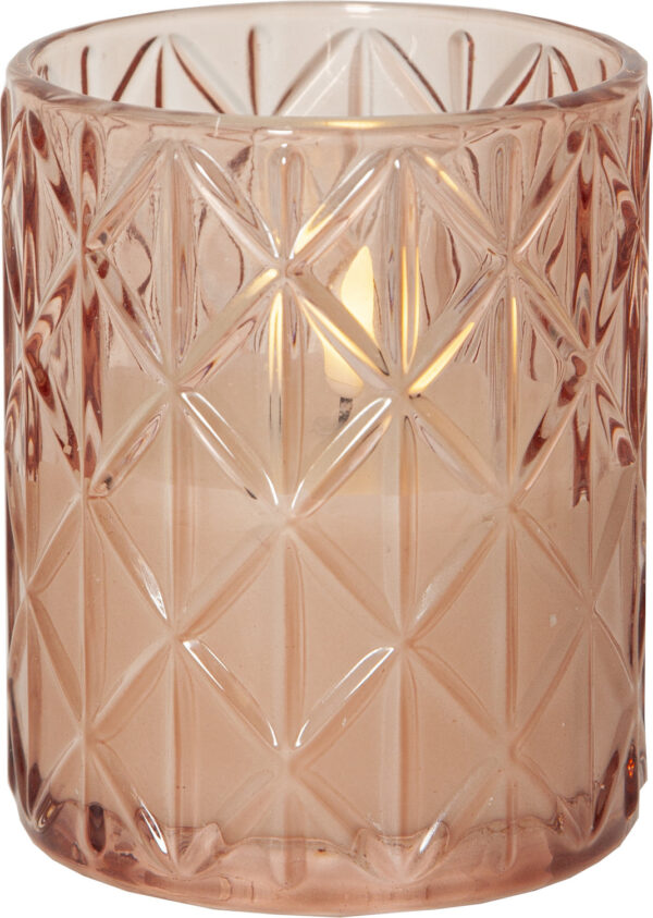 LED küünal Romb roosa Ø10x h12,5cm