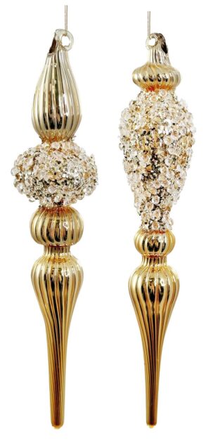 Jõulukuul klaasist litrite ja helmestega 20cm erinevad 1tk