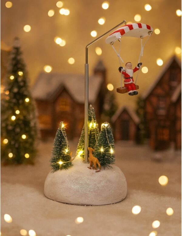 Dekoratsioon lendav jõuluvana soe valge 3LED Ø10,7xh22,5cm erinevad 1tk