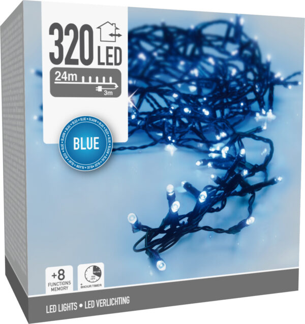 Valguskett sinine 24m 320LED IP44