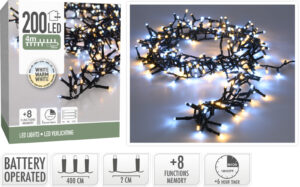 Valguskett külm ja soe valge 4m 200LED IP44