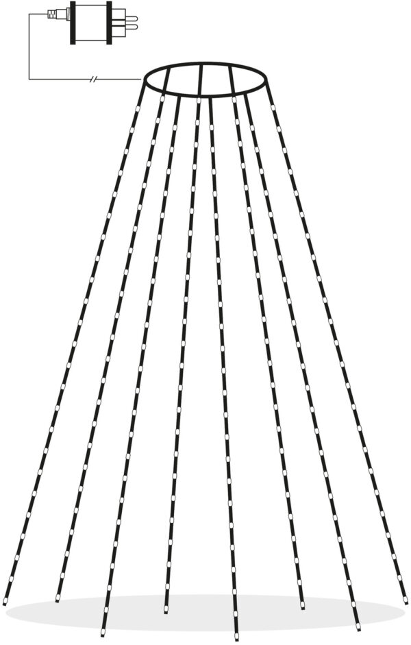 Valguskett kuusele värviline 2m 160LED IP44