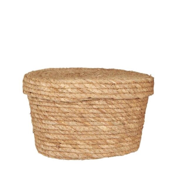 Laastukorv kaanega pruun Ø24x h14cm