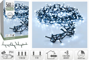 Valguskett 180cm kuusele külm valge 11m 560LED IP44