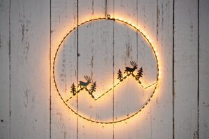 Seinakaunistus põhjapõder mägedes soe valge Ø46cm IP44