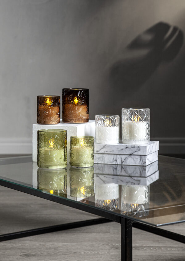 LED küünal Romb läbipaistev Ø10x h12,5cm