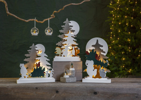 Dekoratsioon jõulukuul Forest Friendis soe valge Ø8x h9cm 1LED