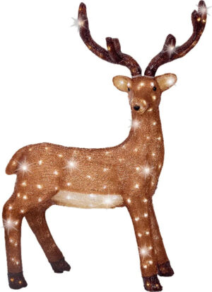 Valgusfiguur põhjapõder külm valge, pruun 150LED IP44 25x66x h86cm