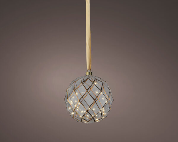 Valguspall kuldsed jooned soe valge 40LED Ø20cm