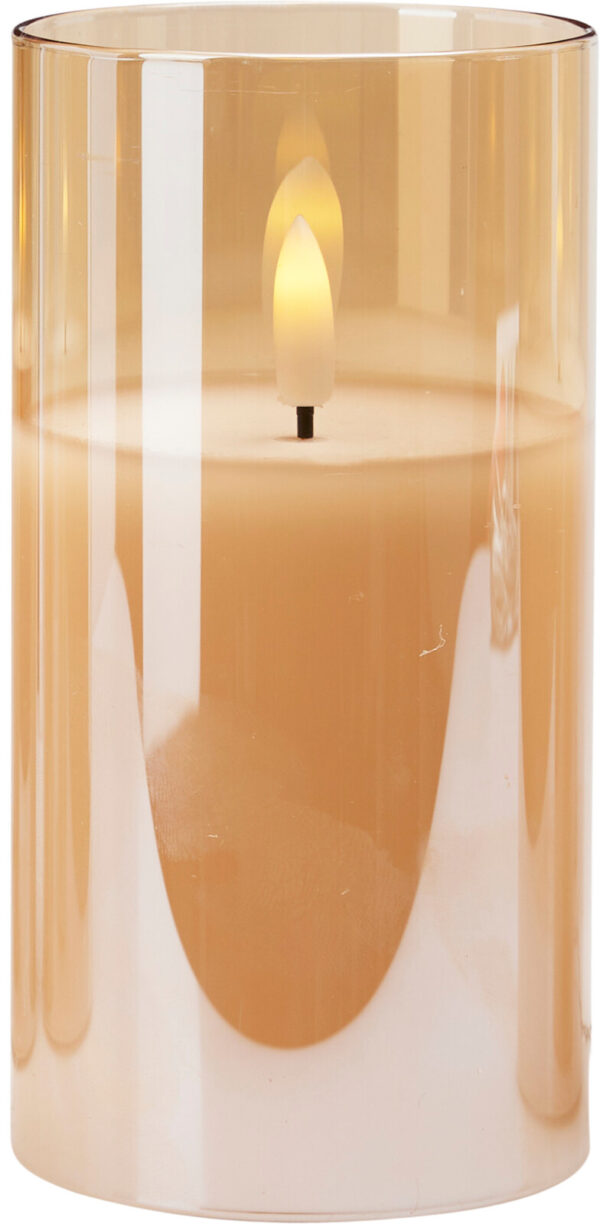 Led küünal klaasis kuldne Ø7,5x h15cm
