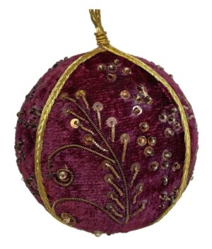 Jõulukuul kuldse paelaga burgundiapunane Ø9cm