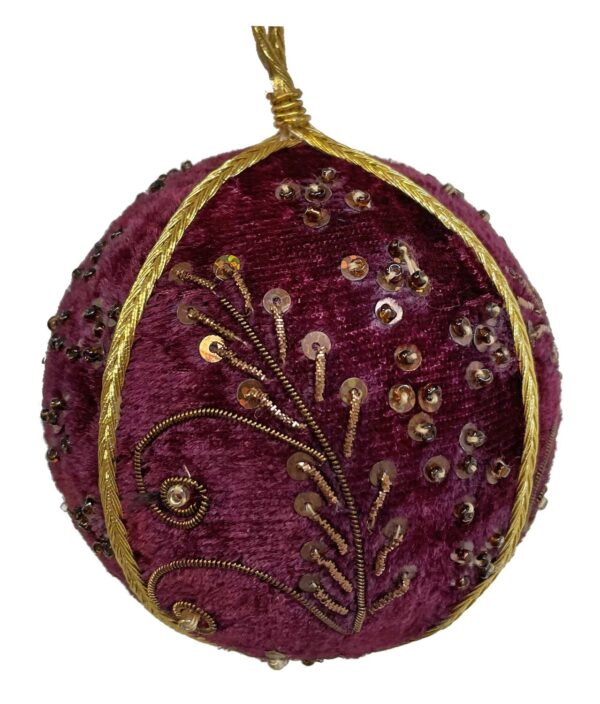 Jõulukuul kuldse paelaga burgundiapunane Ø9cm