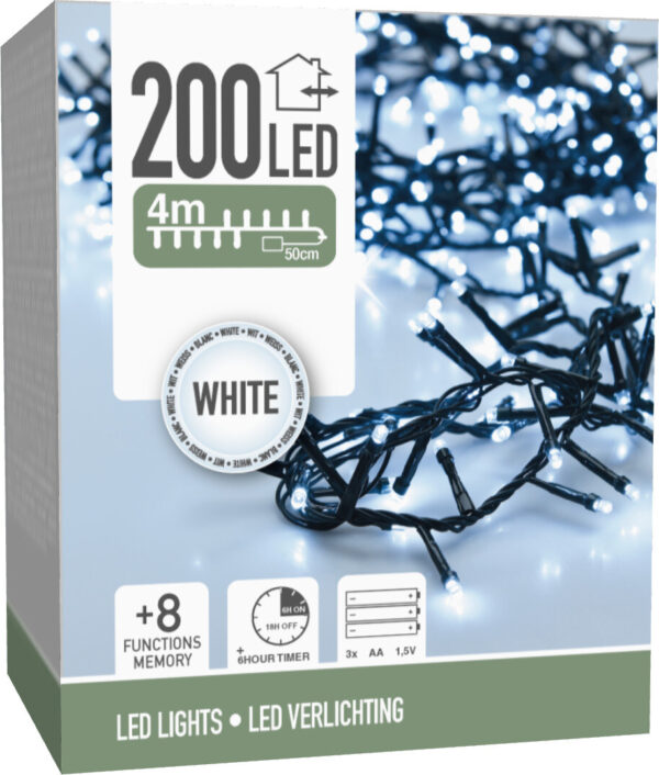 Valguskett külm valge 4m 200Led IP44