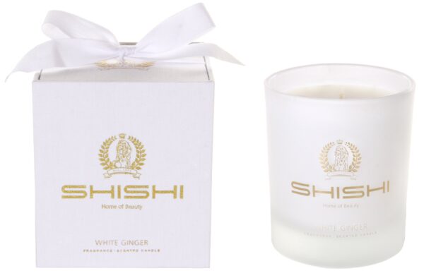 Lõhnaküünal Shishi ,,White Ginger" 30h valge