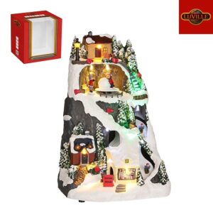 Jõuluküla lumepall Led tuledega 20x18x h30cm