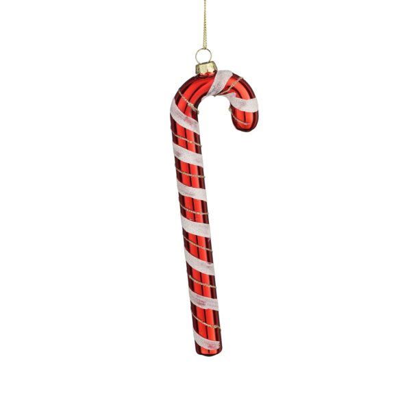 Kuuseehe Candy cane klaasist punane 1,5x5,5x h20cm