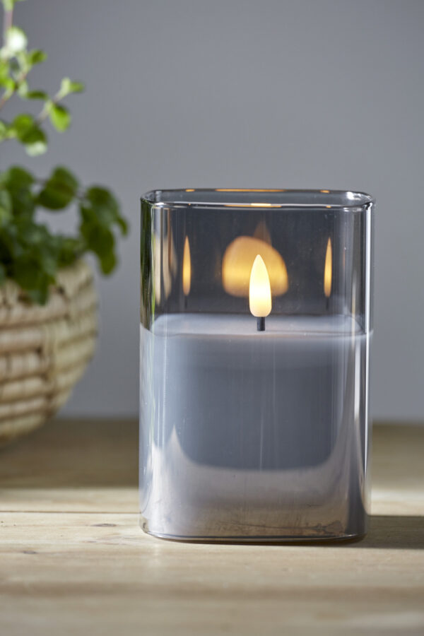 LED küünal Flemme must 9x9x h12,5cm